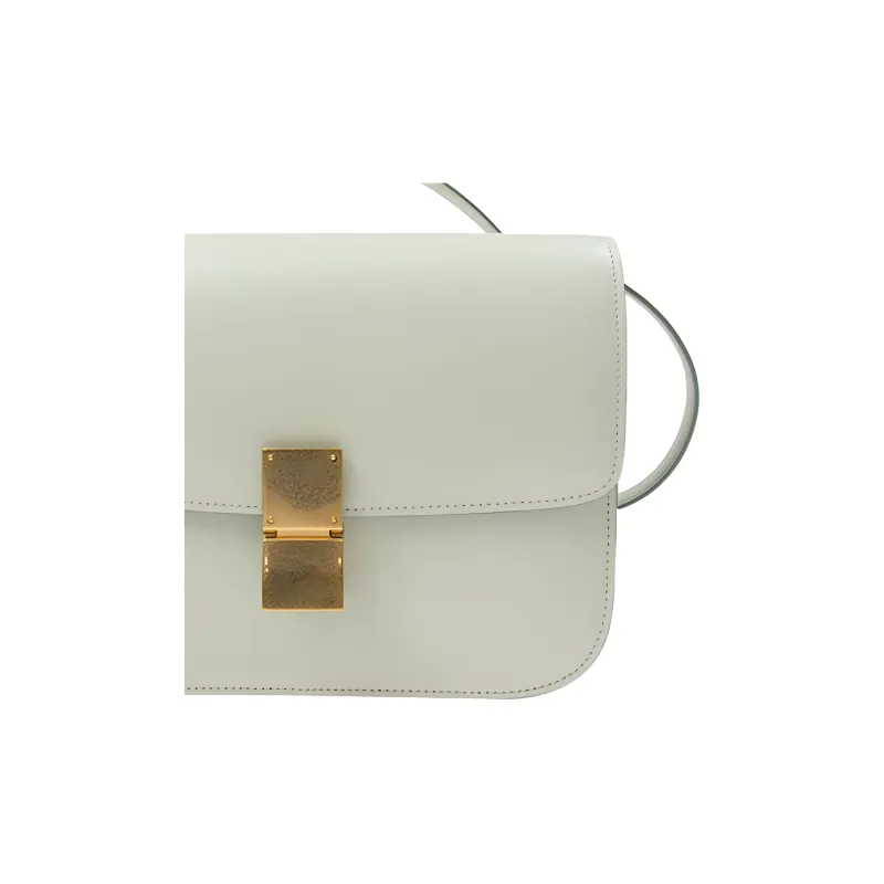 CELINE Classic Bo Calfskin Tofu Bag Small Square Bag Handbag Crossbody Bag Shoulder Bag Medium Size Women's Light Green-4