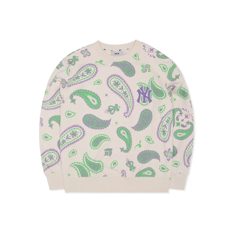 MLB Cashew Flower Sweatshirts Unisex Cream-0