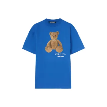 PALM ANGELS Bear In Mind Bear Printed Crewneck T Shirt
