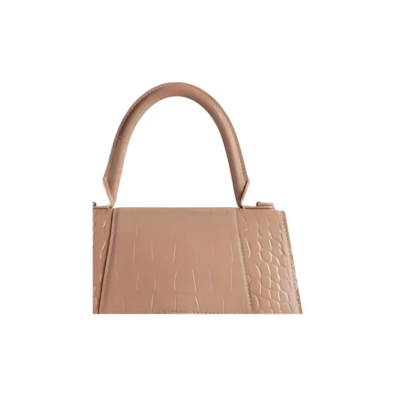 Balenciaga Hourglass Cow Leather Shoulder Bag Crossbody Bag Handbag Small Size Women's Beige-2
