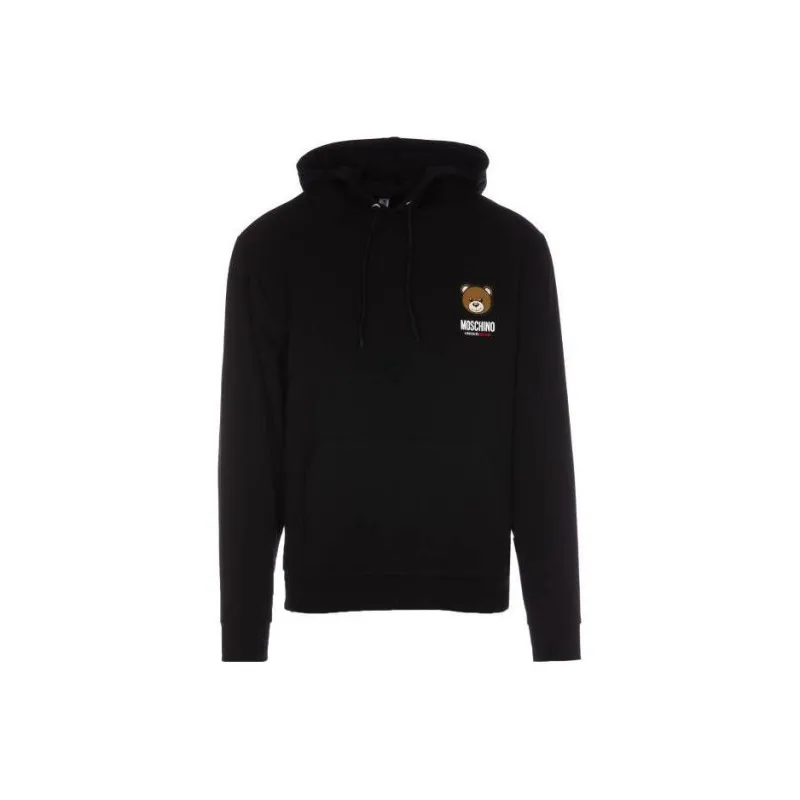 MOSCHINO Logo Teddy Bear Printed Drawstring Hoodie-0