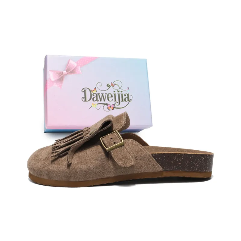 Dawei's House Fringe Abrasion Resistant Wrap toe Slippers Women's-6