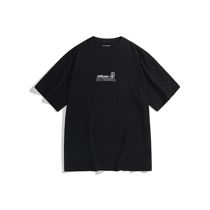 PEACEBIRD MEN Back Print Short Sleeved T Shirts Men-0