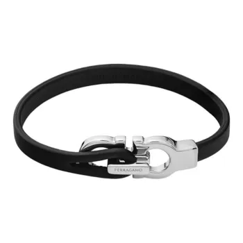 FERRAGAMO Leather Bracelets Unisex Black