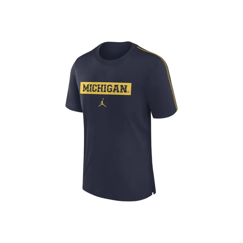 JORDAN Michigan Wolverines Sideline Player Men's JORDAN Dri FIT College T Shirt-0