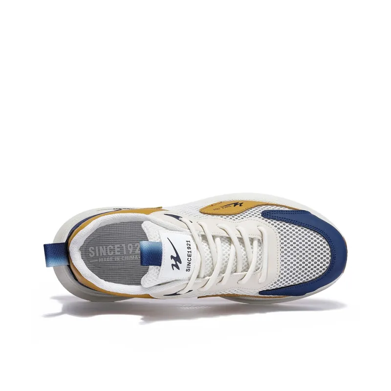 DOUBLE STAR 88 Breathable And Wear resistant Low Top Casual Shoes Men's Beige Blue-3