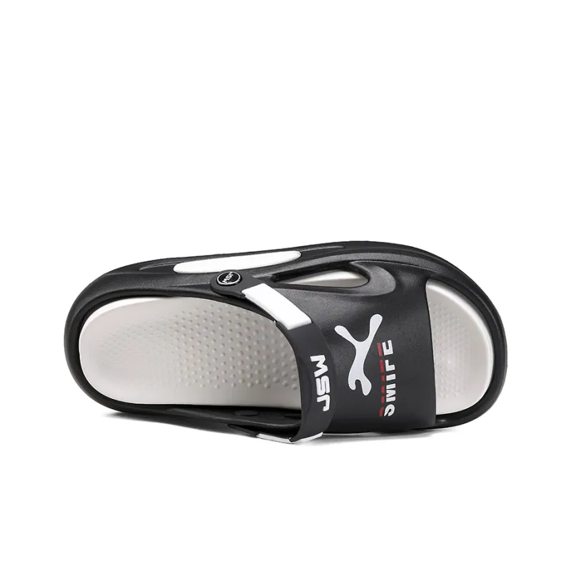 JEANSWEST New National Innovation Unique Black White Color Scheme Beach Sandals Men's-5