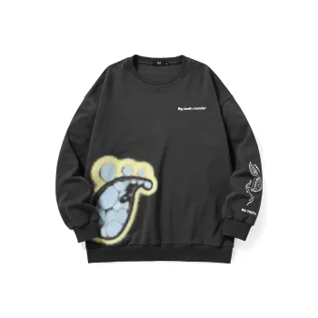 Bt Crew Neck Loose Fit Regular Sweatshirt Unisex Gray
