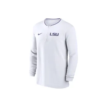 Nike Lsu Tigers Sideline Coach Men's Nike Dri FIT College 1/2 Zip Long Sleeve Top