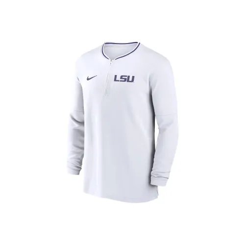 Nike Lsu Tigers Sideline Coach Men's Nike Dri FIT College 1/2 Zip Long Sleeve Top