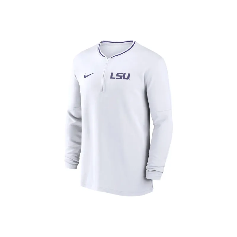 Nike Lsu Tigers Sideline Coach Men's Nike Dri FIT College 1/2 Zip Long Sleeve Top-0