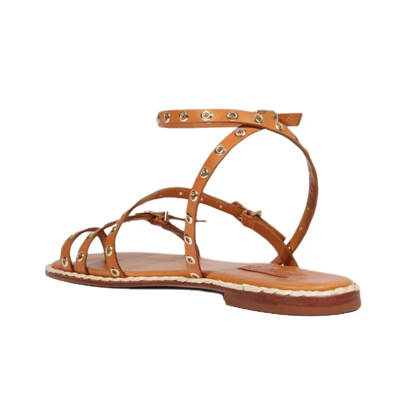 Schutz Annete One Strap Sandals Women's Brown-3