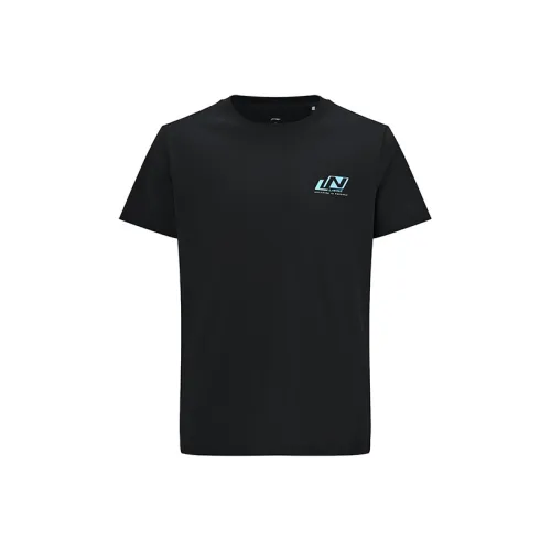 LiNing Table Tennis Series T Shirt Mens Fluorescent Ice Green Black
