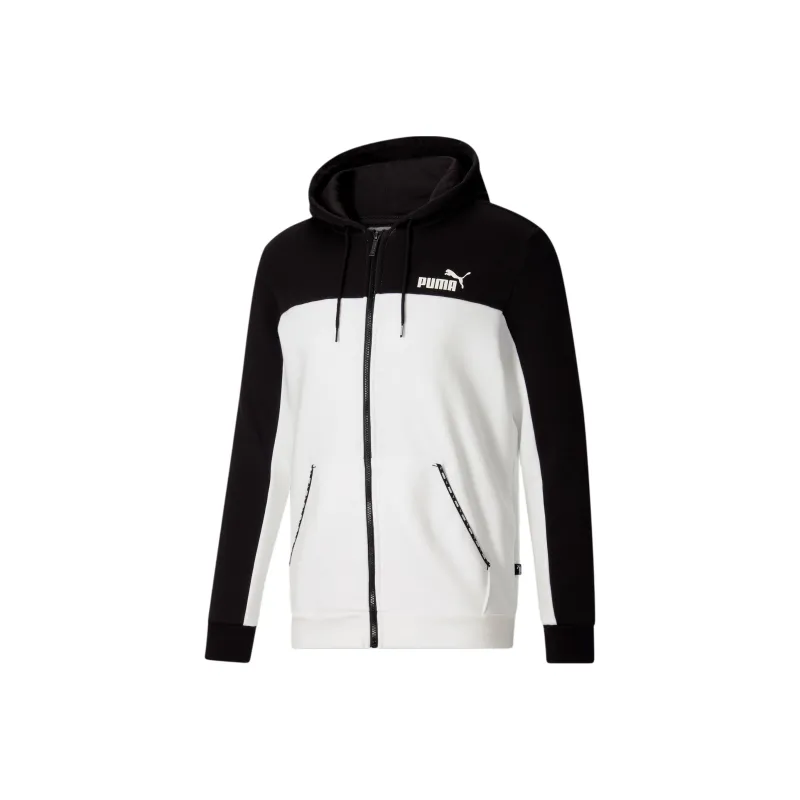 PUMA ESS Block Tape Men's Hoodie Sweatshirt Men's White-0