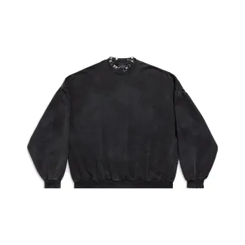 Balenciaga Pierced Round Sweatshirt Oversized In Faded