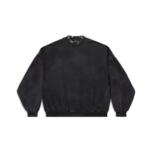 Balenciaga Pierced Round Sweatshirt Oversized In Faded