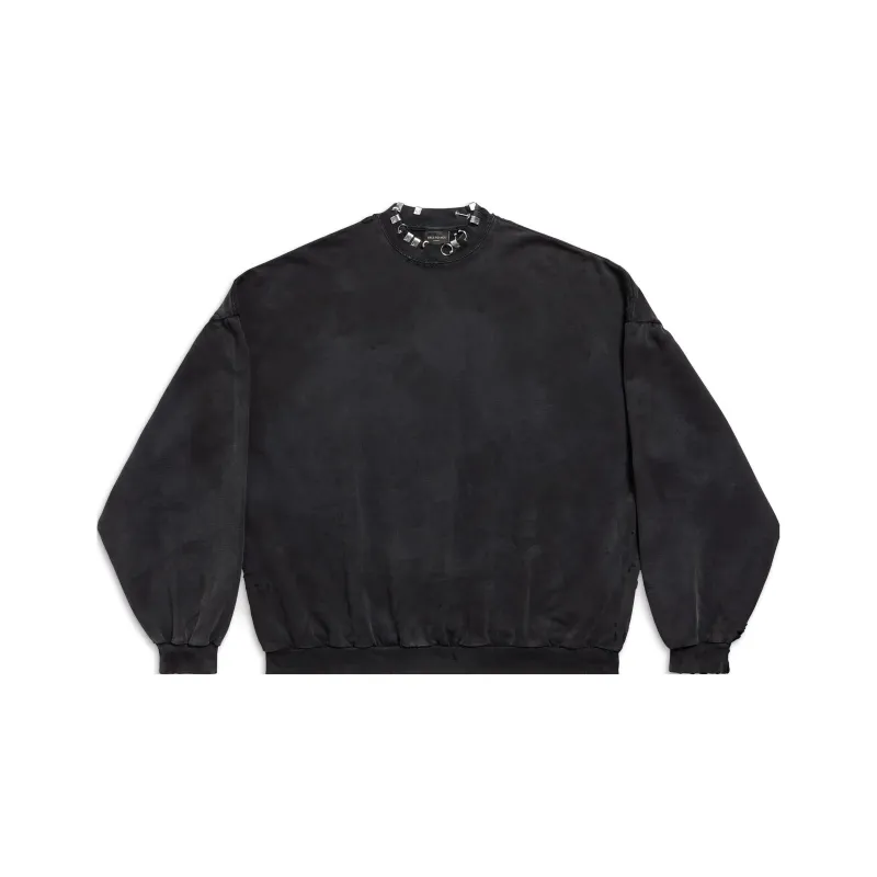 Balenciaga Pierced Round Sweatshirt Oversized In Faded-0