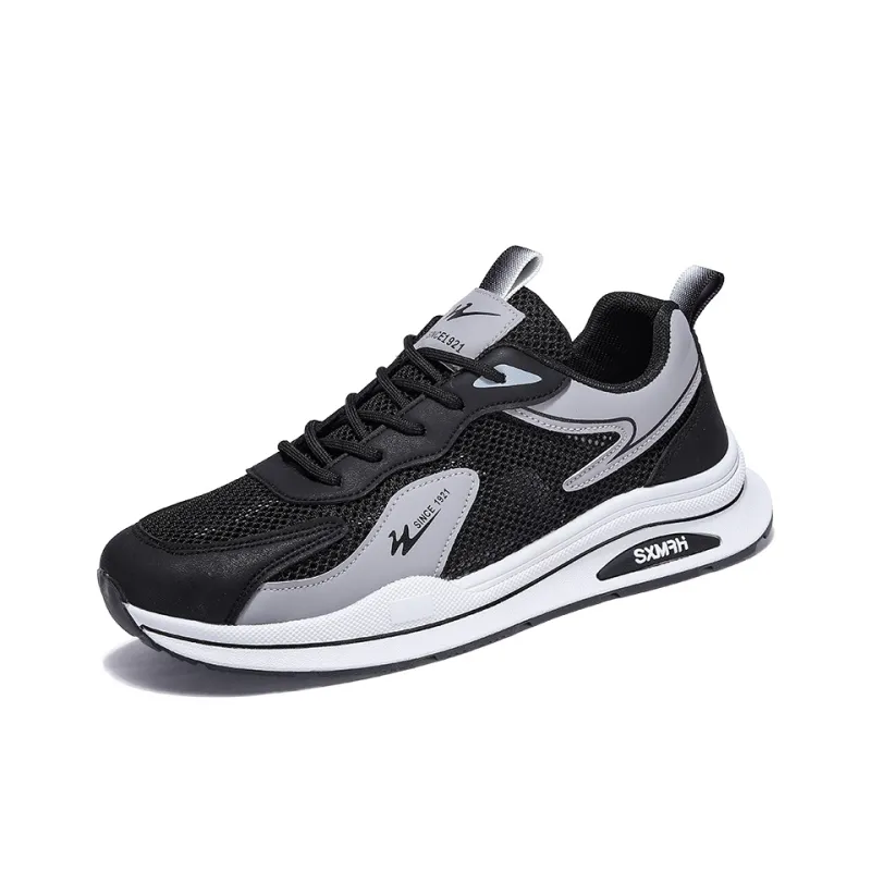 DOUBLE STAR 88 Breathable And Slip Resistant Low Top Casual Shoes Men's Black Gray-1