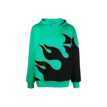 Just Don Flame print Cotton Hoodie