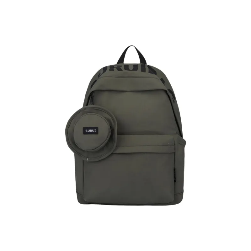BRABOSTON Canvas Backpack Unisex Ecru/Black/Green/Orange-10