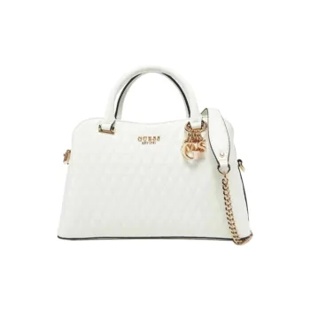 GUESS Faux Leather Handbag Large Size Women's White