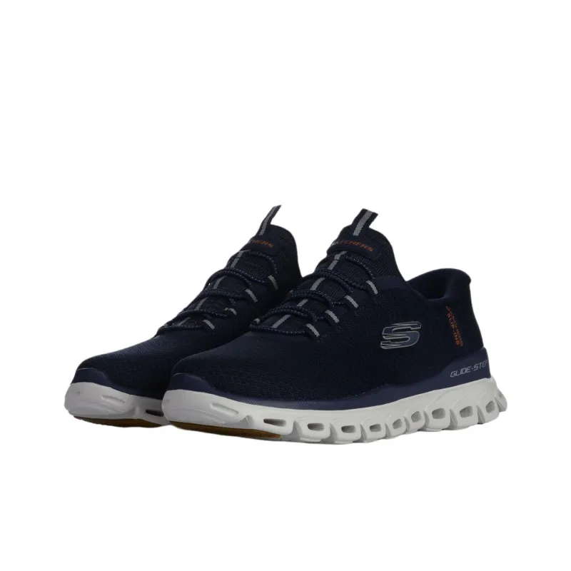 Skechers Glide Step Collection Anti Slip Wear Resistant Low Top Casual Shoes Men's Dark Blue-3