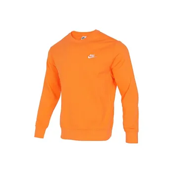 Nike As M Nsw Club Crw Ft Embroidered Logo Ribbed Knit Pullover Sweatshirt