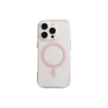 Wei Xin Acrylic Material Pink Transparent Magnetic Phone Cases Compatible With IPhone 16/15 Pro Max/Apple 13/14 Pro/Max