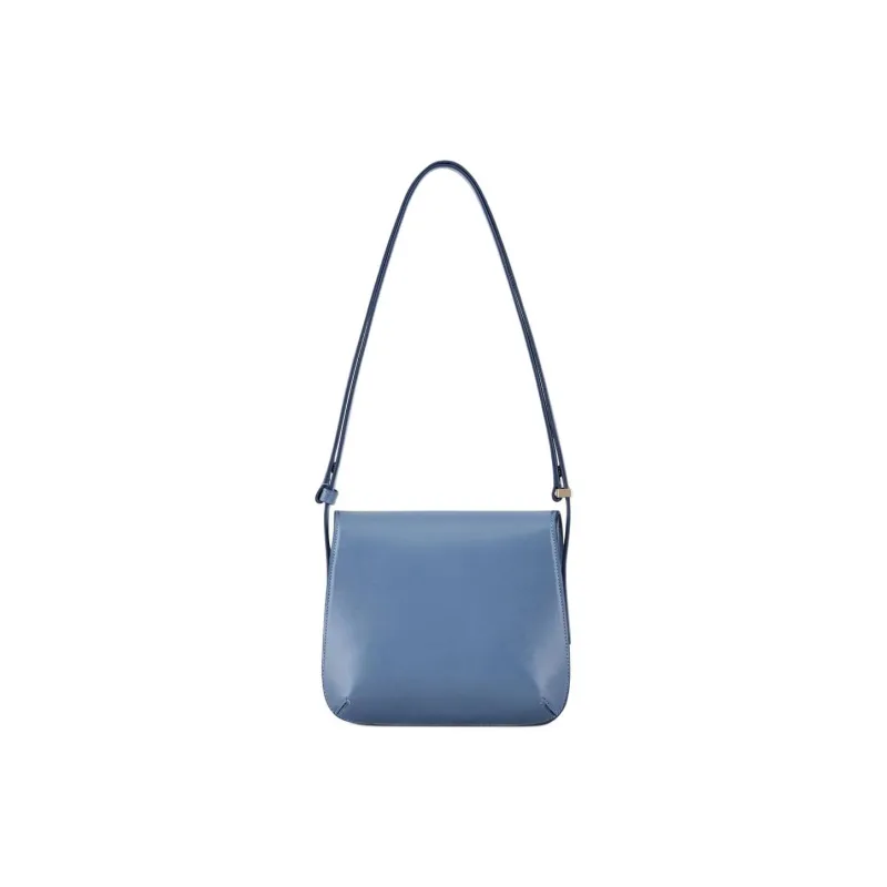 AMANI La Prima Cow Leather Shoulder Bag Large Size Women's Light Blue-2
