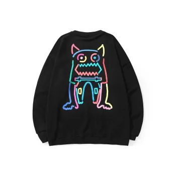 Bt Crew Neck Loose Fit Regular Sweatshirt Unisex Black