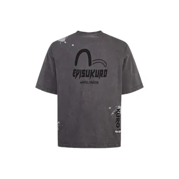 EVISU T Shirt Men Charcoal Gray