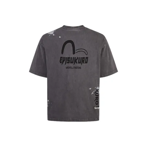 EVISU T Shirt Men Charcoal Gray
