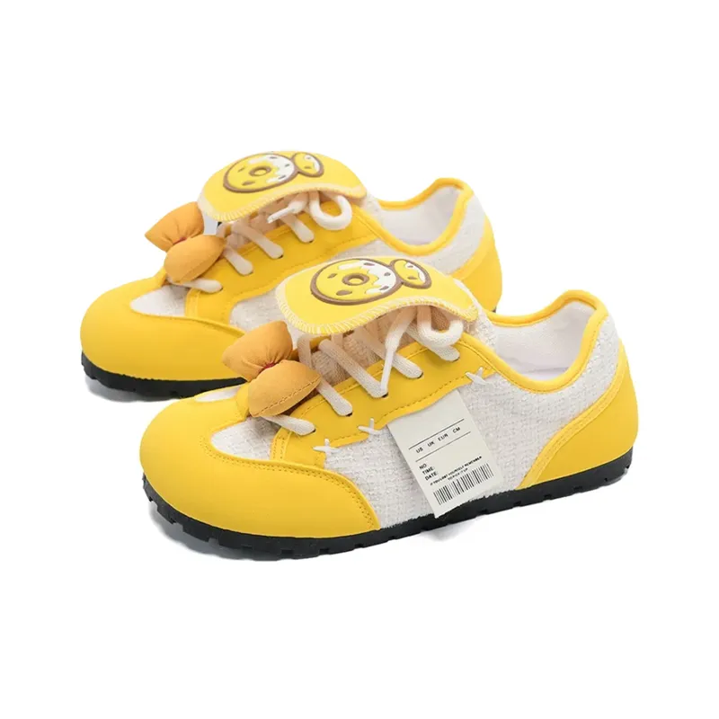 Anime Story Low Top Casual Shoes Women's Cream Yellow-2