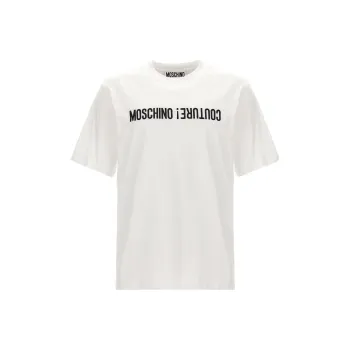 MOSCHINO Logo Embroidered Crewneck T Shirt