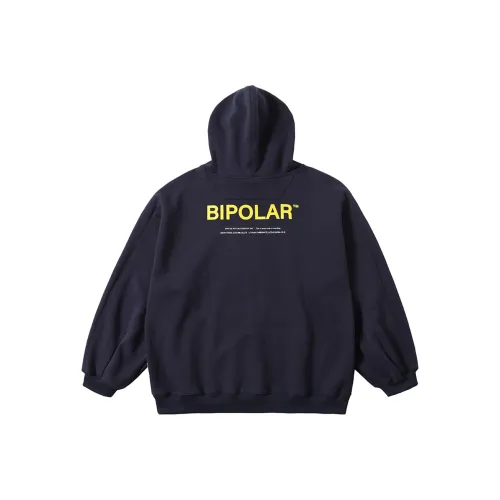 BIPOLAR Loose Fit Casual Shirt Autumn Trendy Loose Fit 2EAHTM1DJ707XXDS Men's Hooded Regular Sweatshirt Unisex Navy Blue