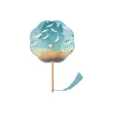 Auspicious Crane[Traditional Chinese Style Semi-Transparent Round Fan]