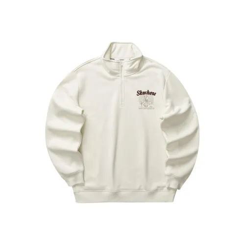 Skechers Sweatshirts Unisex Cream Beige White
