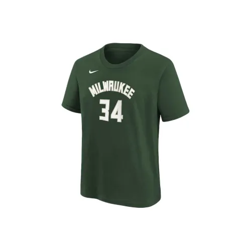 NBA x Nike Milwaukee Bucks Icon Name & Number T-Shirt Unisex Green