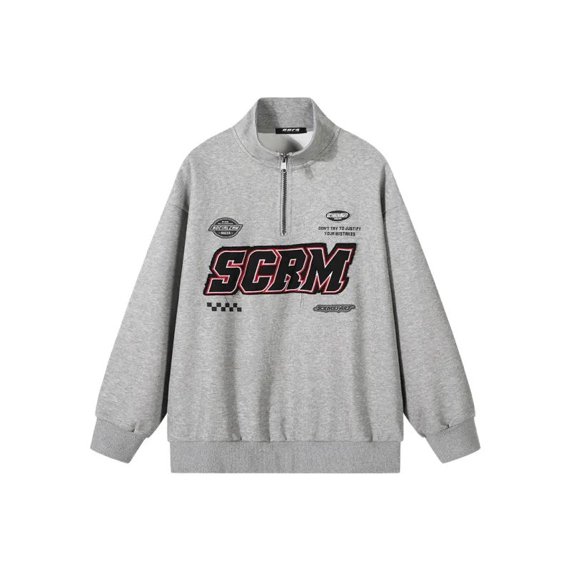 SCRM Half Turtleneck Loose Fit Sweatshirt Unisex-12