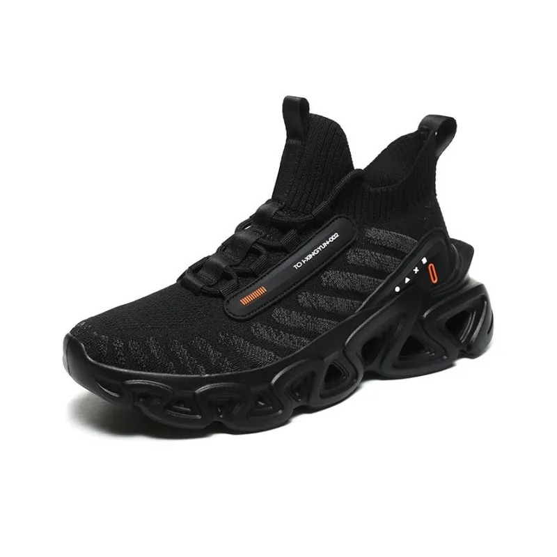 QIUTEXIONG Shock Absorbers Slip Resistant Breathable Mid Top Racing City Commute Running Shoes Men's-4