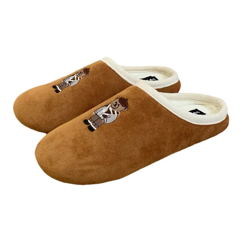 Thin Strips Cotton Linen Blend Slippers Unisex, White-7