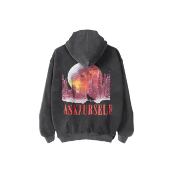 Askyurself Hoodie Unisex Washed Black