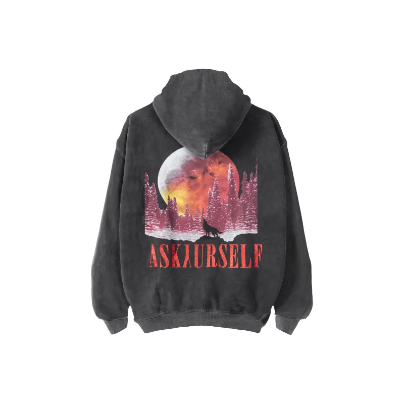 Askyurself Hoodie Unisex Washed Black-0