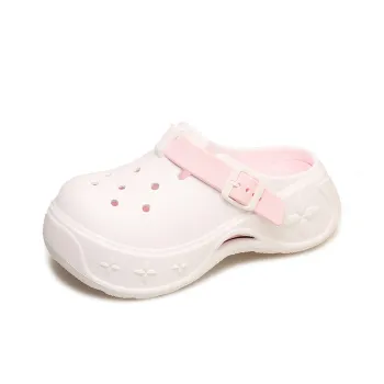 JEANSWEST Summer Trendy Girlish Heart White Pink Color Scheme Fashion Trend Minimalist Style Clogs Unisex