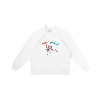 TIKIMOMOKA Cokein Crew Neck Loose Fit Sweatshirt Unisex White