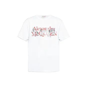 Alexander McQueen Logo Printed Crewneck T Shirt