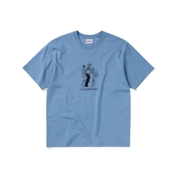 Thisisneverthat Long Field Collaboration T Shirts Unisex Blue