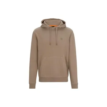 HUGO BOSS Cotton-Terry Hoodie With Logo Patch Sweatshirt Men's Light Brown