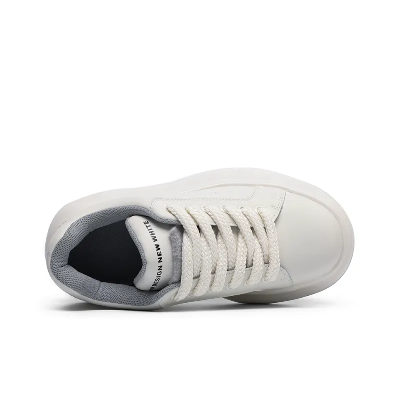 Angelmi Abrasion Resistant Slip Resistant Cushioning Low Top Casual Shoes Unisex White-3