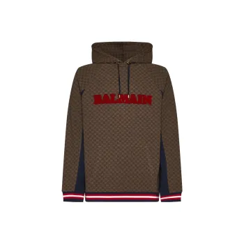 BALMAIN Mini Monogram Jacquard Hoodie
